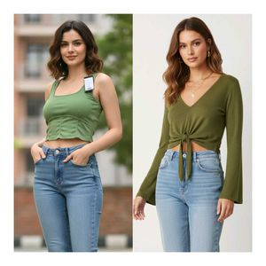 ✅Combo of 2 Brand New Oilv Green Top✅