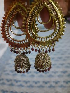 Golden Chandbaaliya Jhumkas