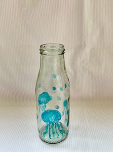 Hand-Painted Jellyfish Glass Bottle(1)