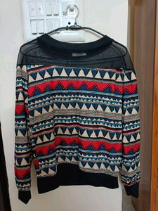 Korean Mesh Patchwork Top (Price Negotiable If Any