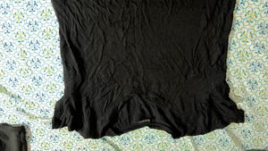 Black Ruffle Hem Top