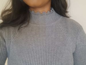 A Grey Turtleneck Top