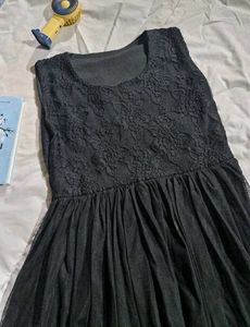 Black Lace Top Tulle Dress