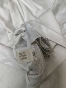 Adidas Women White Sporty 3 Stripes Tshirt