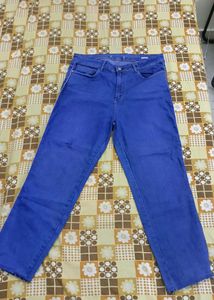 Blue Straight Leg Jeans Men And Women&#39;s