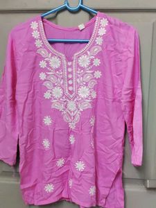 Chikankari Cotton Kurthi