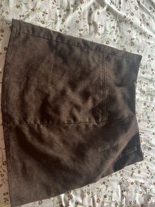 Aesthetic Brown Corduroy Mini Skirt