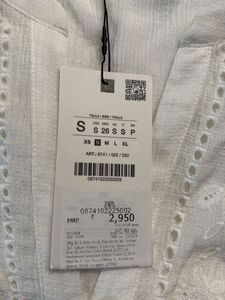 Zara Short White Top Brand New With Tag
