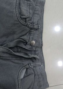 Distressed Gray Wide Leg Jeans