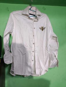 White Shirt w/ Bee Embroidery