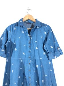 Floral Denim Shirt Dress
