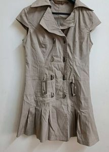 Khaki Double-Breasted Dress