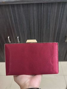 Partywear Maroon Clutch