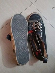 Black Sneakers with Zipper Detail