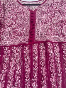 Lucknowi Chikankari Anarkali Gown