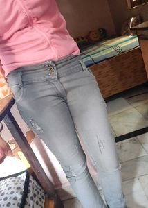 Combo : Distressed &amp; Button-Detail Jeans Bundle