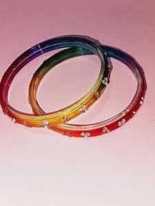 Rainbow Rhinestone Bangles