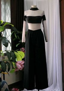 Sheer Panel Crop Top