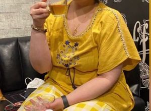 Mustard Embroidered kaftan style Tunic Top