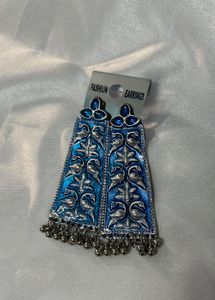 oxidized earrings Blue &amp; Silver