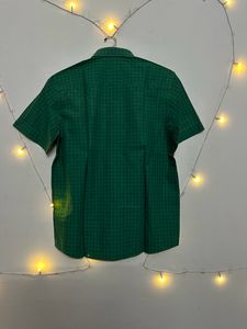 Green Checked Men&#39;s Shirt