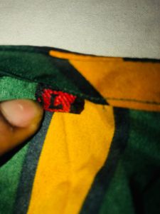 Dark Green and Mustard Yellow Striped Crop Top