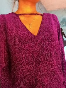 Vibrant Purple Sparkle Knit Top
