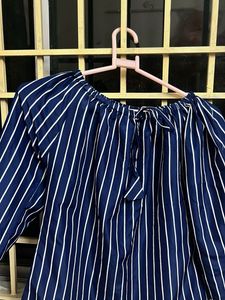 Navy Blue Stripes Top