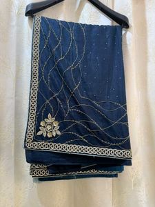 Navy Blue handwork Saree