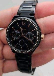 Fossil Women’s Black Chronograph Watch