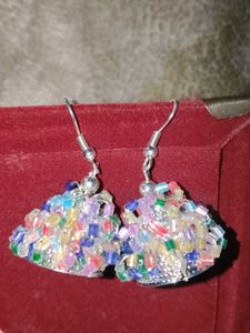 Colorful Beaded Drop Earrings