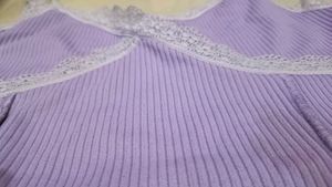 H&amp;M Lilac Lace Trim Cami Top