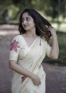 Pastel Red floral Tissue set saree 😍😍😍
