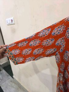 Printed Orange short kurti