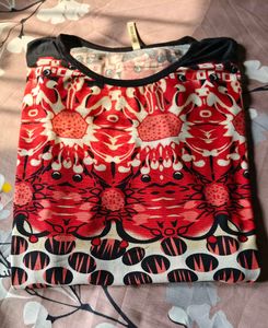 Red Floral Print Top