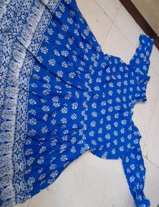 Blue Floral Print Dress