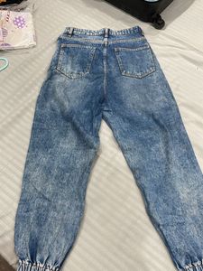 Acid Wash Denim Joggers