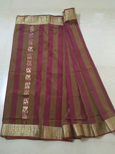 Golden Zari Banarasi Silk Saree