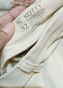 Beige Straight Fit Pants