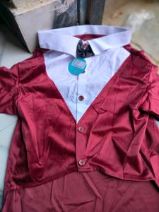 New Dog Bow Tie Dress Maroon Xxl