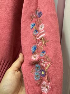 Pink Embroidered sweater 🎀