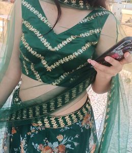 Floral Green Lehenga Choli Set