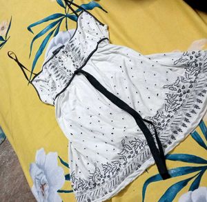 White Embroidered Cami Dress