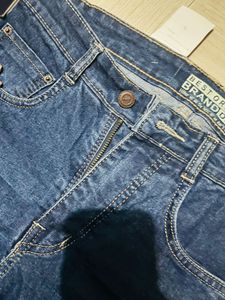 Dark Blue Flared Denim Jeans