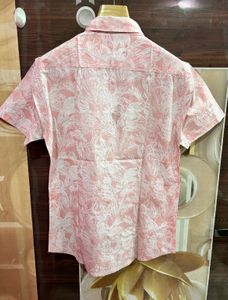 Pink Floral Print Casual Shirt
