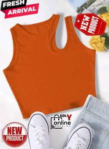 Orange Fitted Crop Top
