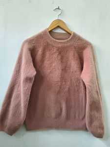 Fluffy Pink Knit Sweater
