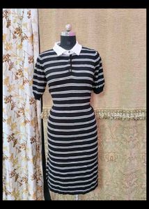 Striped Bodycon Midi Dress