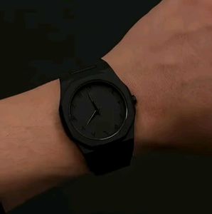 Luxury Black Arabic Dial Watch – Stainless Steel