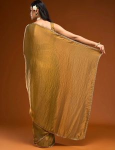 Elegant Gold Shimmer Saree